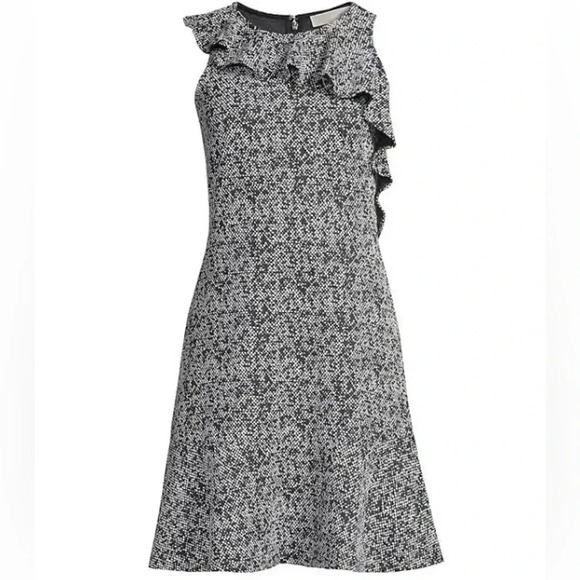 MICHAEL Michael Kors Dresses & Skirts - Michael Kors Jacquard Fit & Flare Ruffle Sleeveless Dress Plus Size XL